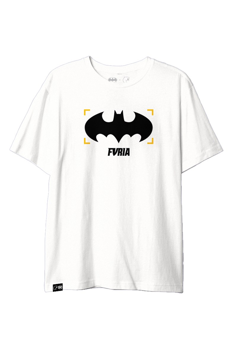 Camiseta Batman Furia Basic Logo Branca