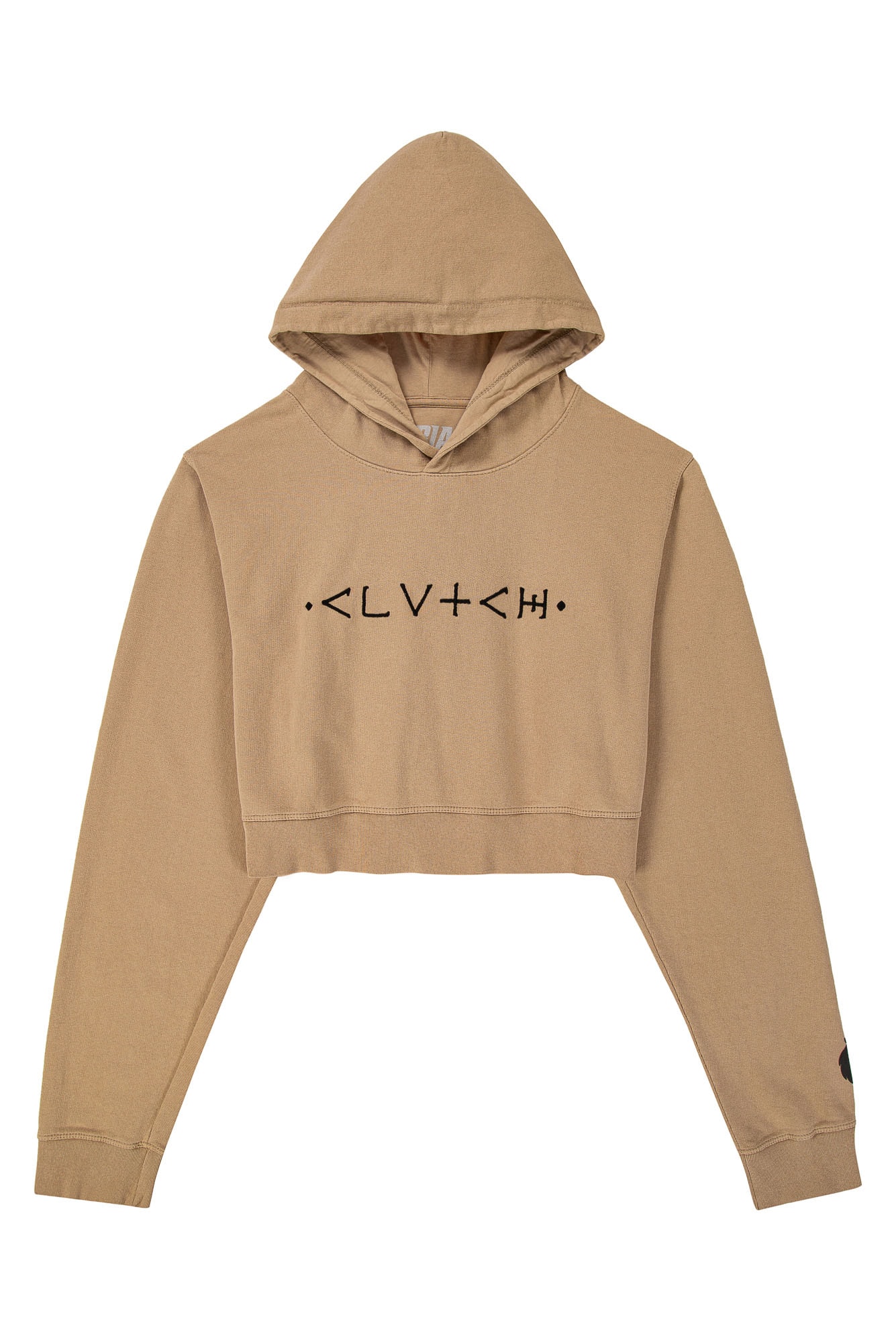 beige moletom com capuz cropped
